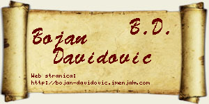 Bojan Davidović vizit kartica